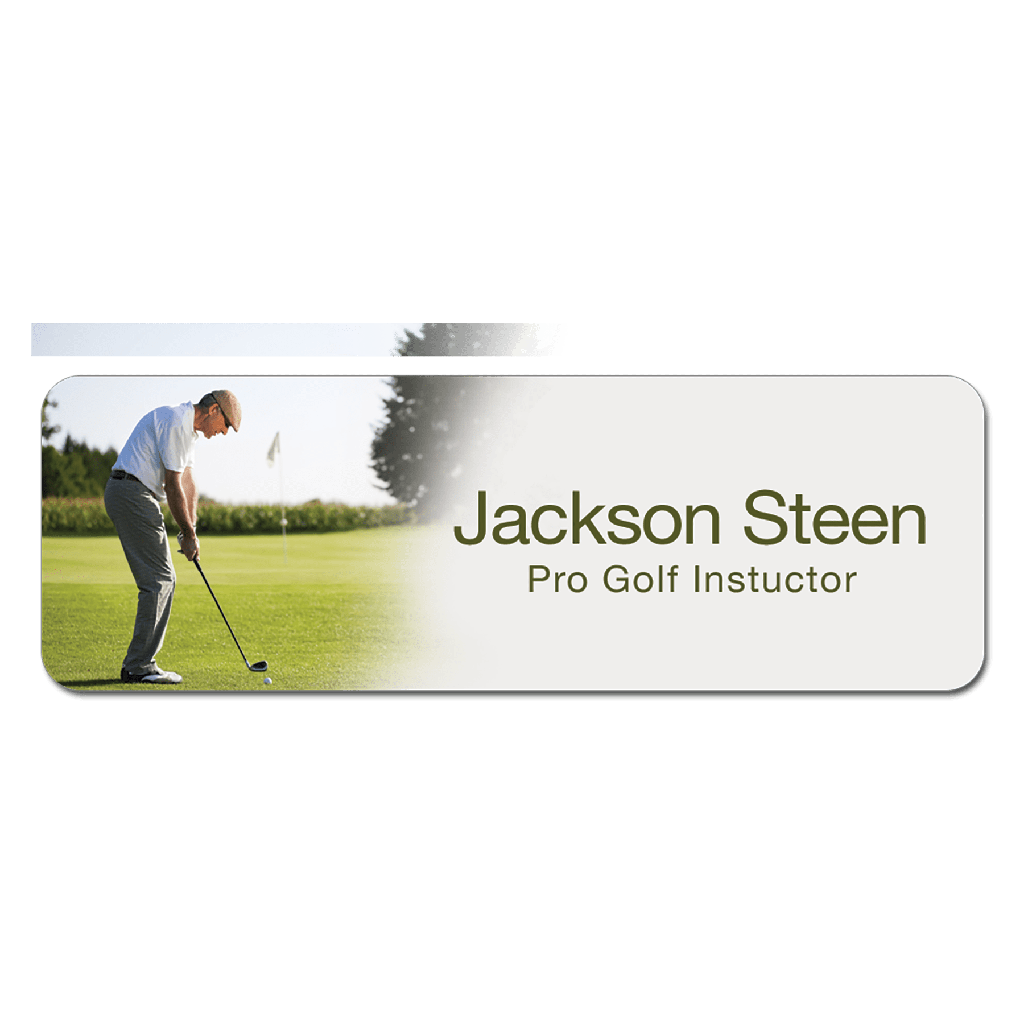 1" x 3" White Sublimated Plastic Namebadge