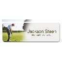 1" x 3" White Sublimated Plastic Namebadge