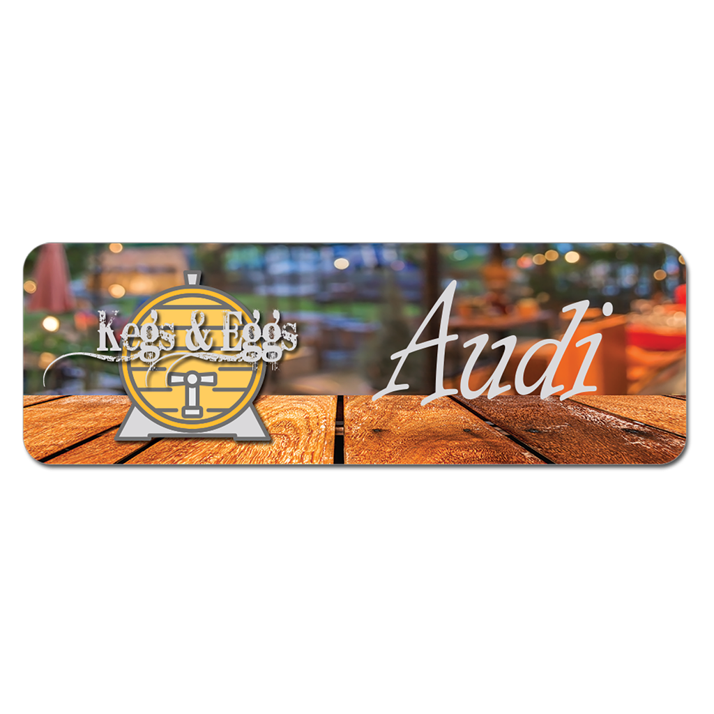1" x 3" White Sublimated Plastic Namebadge
