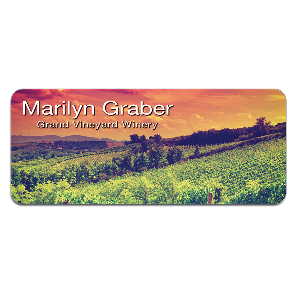 1 1/4" x 3" White Sublimated Plastic Namebadge
