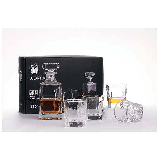 750 ml Square Glass Decanter Set
