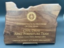 Laser engraved walnut State of Oregon plaque with gold color fill