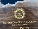 Laser engraved walnut State of Oregon plaque with gold color fill