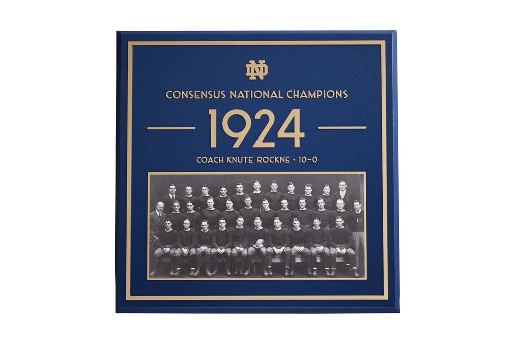 Bronze plaque with photo for a championship team
