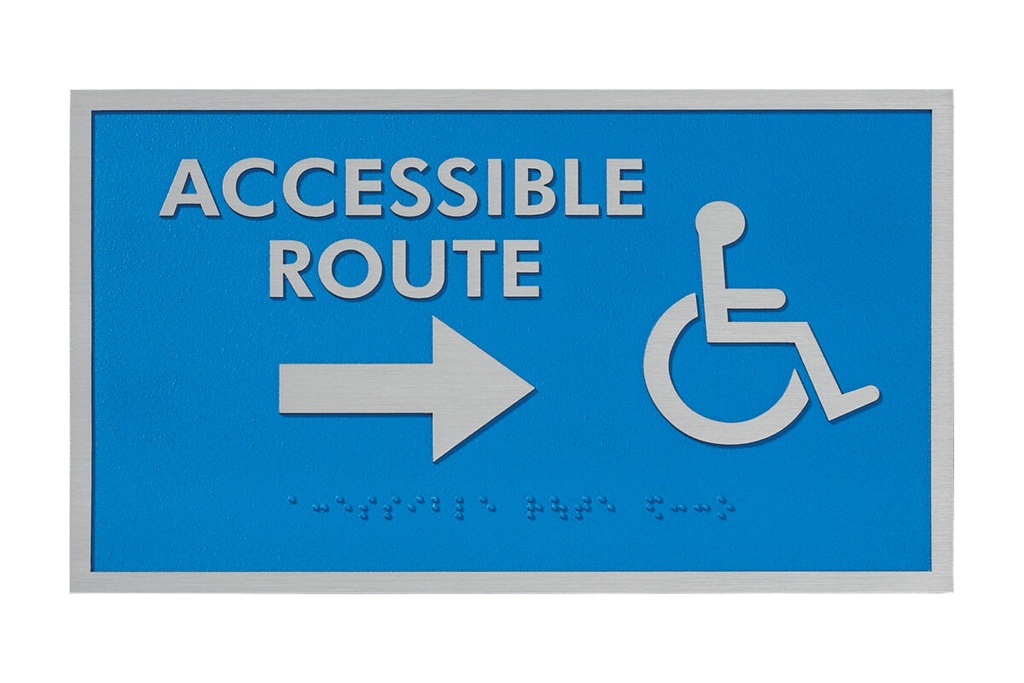 ADA accessible route sign with braille