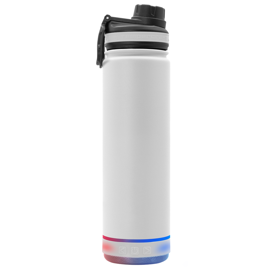 White 18 oz Tempercraft Tunes Bottle, blank