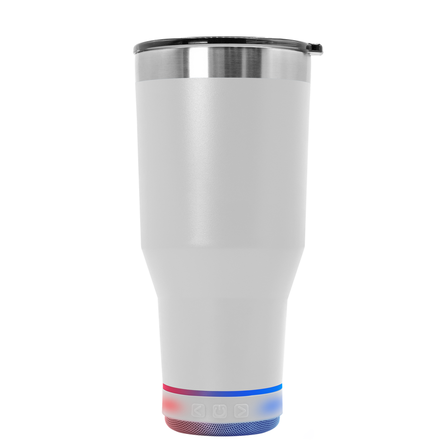 White 30 oz Tempercraft Tunes Tumbler, blank
