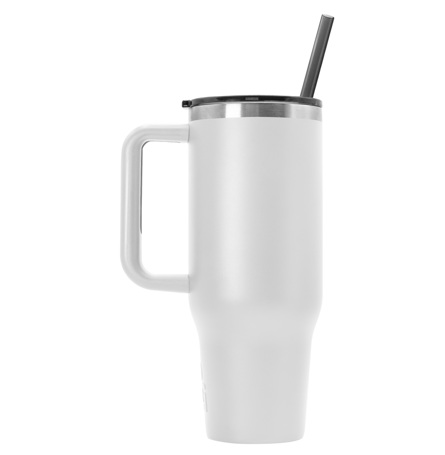 White 40 oz Tempercraft Tumbler w/ Handle, blank
