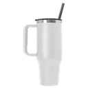 White 40 oz Tempercraft Tumbler w/ Handle, blank