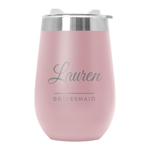 Engraved 12 oz Tempercraft Wine Tumbler in Seashell