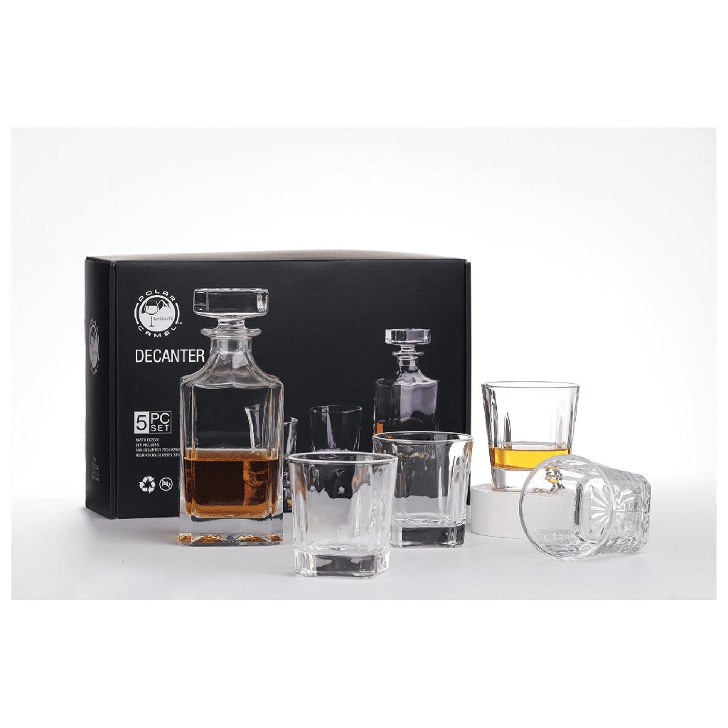 750 ml Square Glass Decanter Set
