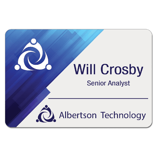 2" x 3" White Sublimated Plastic Namebadge