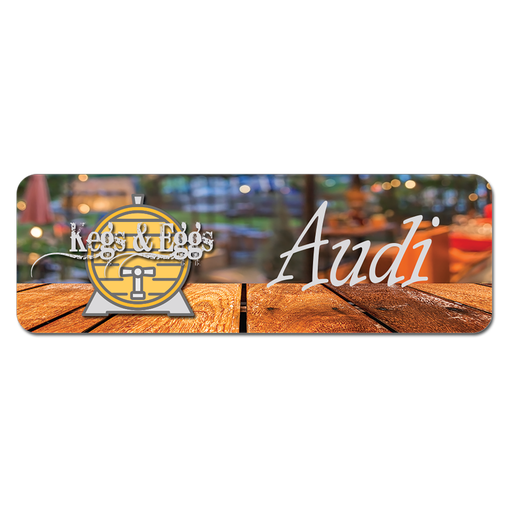 1" x 3" White Sublimated Plastic Namebadge